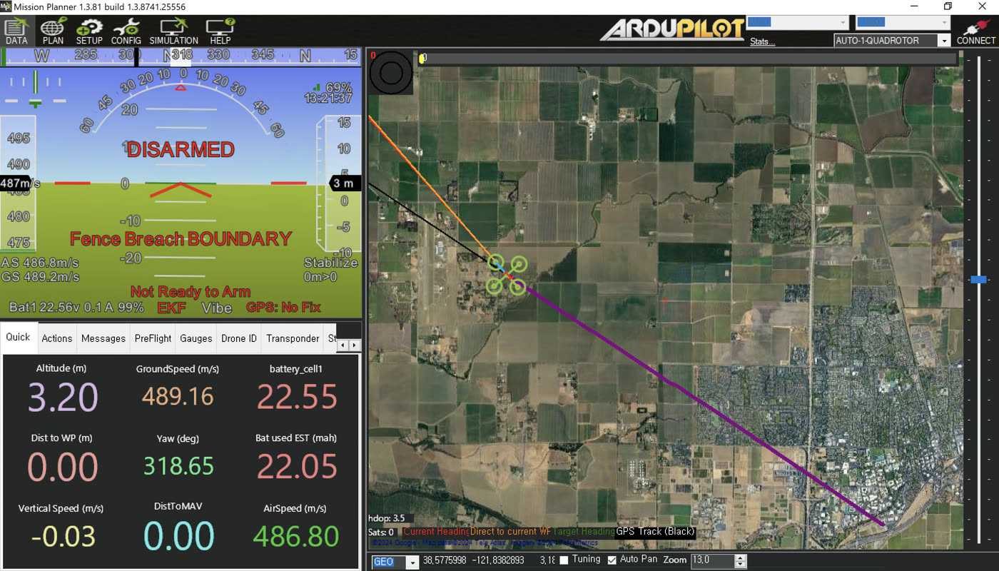 Speed spike from GPS glitch