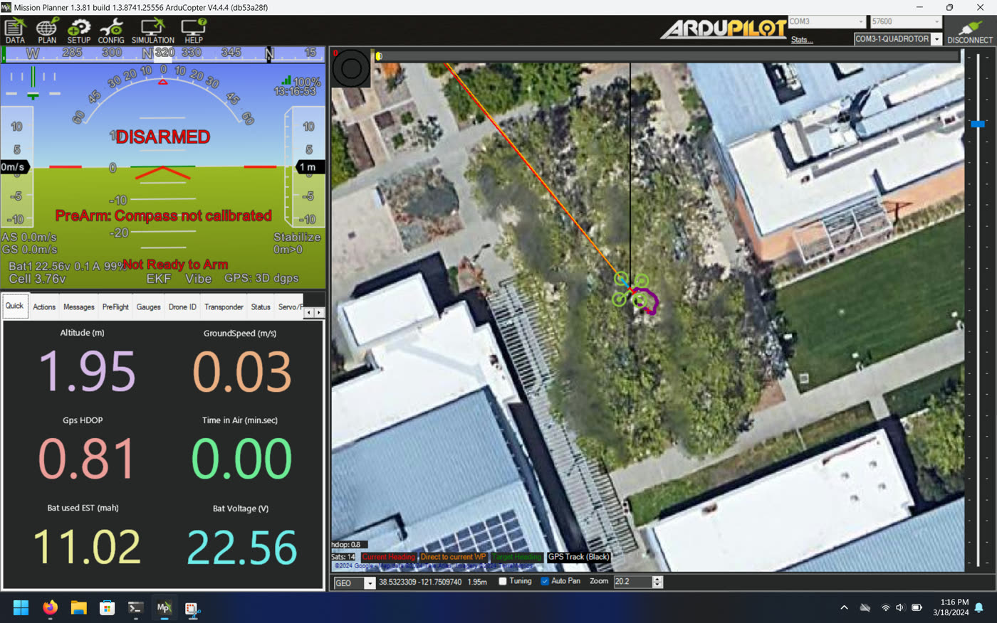 GPS log — stable in final shielded configuration