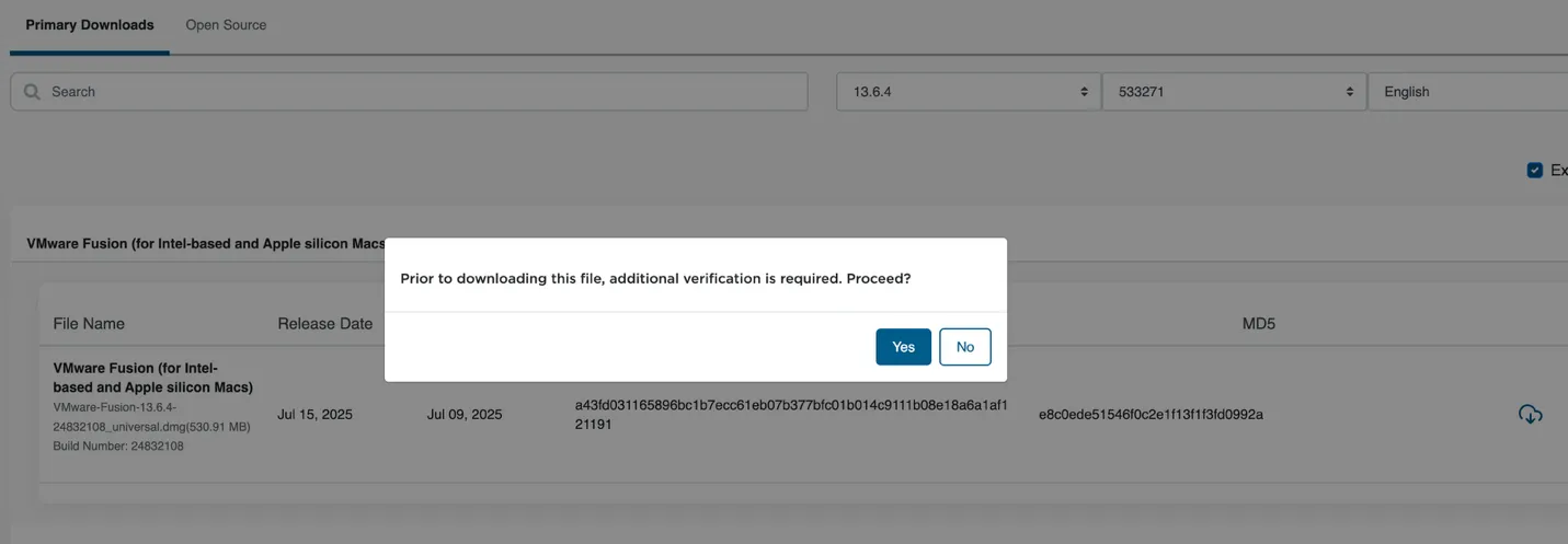 Download Confirmation